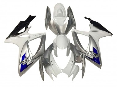 2006-2007 Suzuki GSXR 600 / GSXR 750 Motorcycle Fairings - White Silver Blue Black