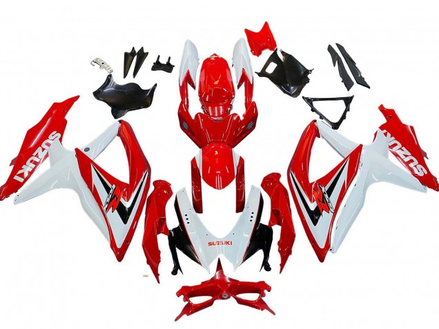 2008-2010 Suzuki GSXR 600 / GSXR 750 Motorcycle Fairings - White Red Black