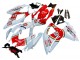 2008-2010 Suzuki GSXR 600 / GSXR 750 Motorcycle Fairings - White Red Motul Lucky Strike