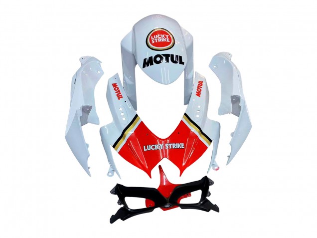 2008-2010 Suzuki GSXR 600 / GSXR 750 Motorcycle Fairings - White Red Motul Lucky Strike