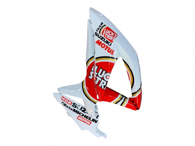 2008-2010 Suzuki GSXR 600 / GSXR 750 Motorcycle Fairings - White Red Motul Lucky Strike