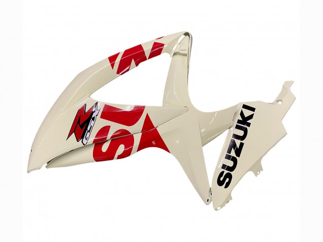 2008-2010 Suzuki GSXR 600 / GSXR 750 Motorcycle Fairings - Cream White Red Black