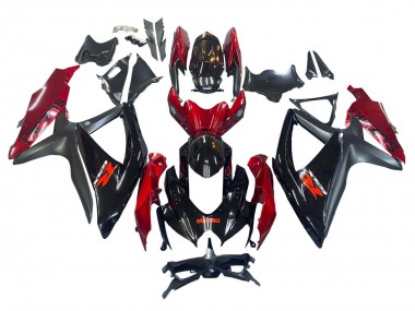 2008-2010 Suzuki GSXR 600 / GSXR 750 Motorcycle Fairing - Red Glossy Black