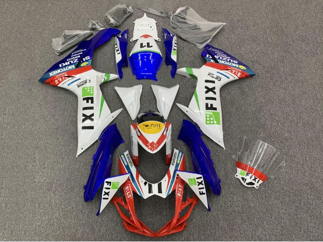 2008-2010 Suzuki GSXR 600 / GSXR 750 Motorcycle Fairings - White Blue Red Green Yellow Fixi 11