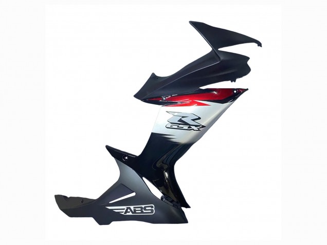 2011-2024 Suzuki GSXR 600 / GSXR 750 Motorcycle Fairings - Glossy Black Forged Carbon Fiber Silver Red