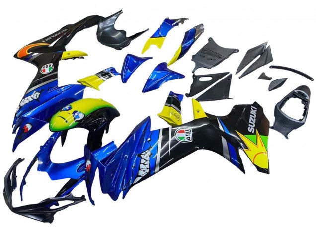 2011-2024 Suzuki GSXR 600 / GSXR 750 Motorcycle Fairings - Blue Yellow