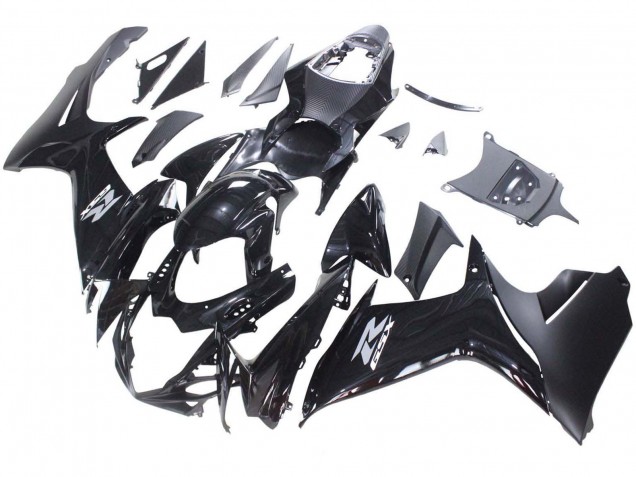 2011-2024 Suzuki GSXR 600 / GSXR 750 Motorcycle Fairings - Glossy Black Matte Black White Decal
