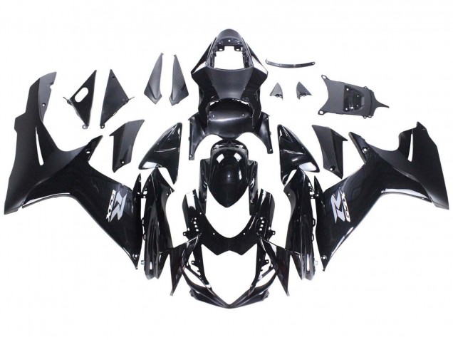 2011-2024 Suzuki GSXR 600 / GSXR 750 Motorcycle Fairings - Glossy Black Matte Black White Decal