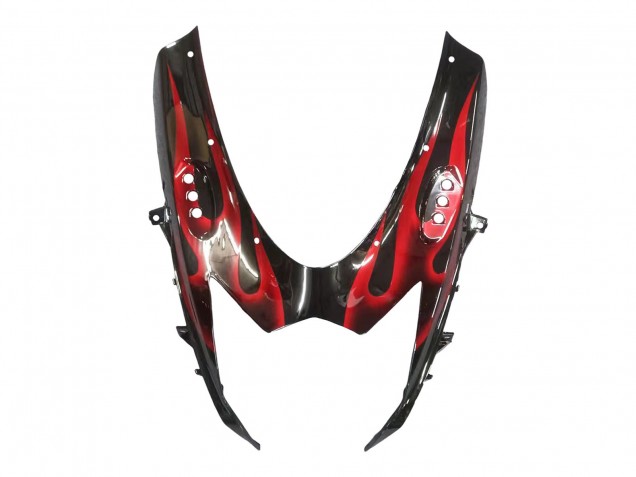 2011-2024 Suzuki GSXR 600 / GSXR 750 Motorcycle Fairings - Glossy Black Red Flame