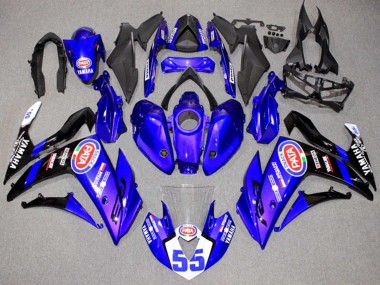 2015-2018 Yamaha YZF R3/R25 Motorcycle Fairings - Blue White Black ENEOS 55