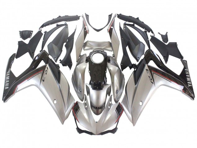 2015-2018 Yamaha YZF R3/R25 Motorcycle Fairings - Silver Black