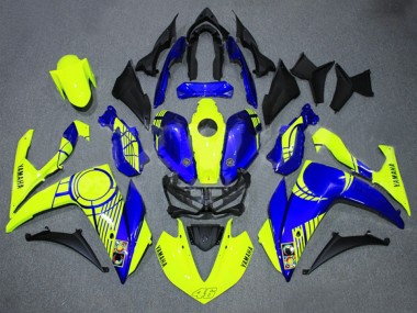 2015-2018 Yamaha YZF R3/R25 Motorcycle Fairings - Neon Yellow Blue Black 46