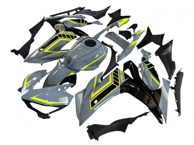 2015-2018 Yamaha YZF R3/R25 Motorcycle Fairings - Nardo Grey Neon Yellow Black