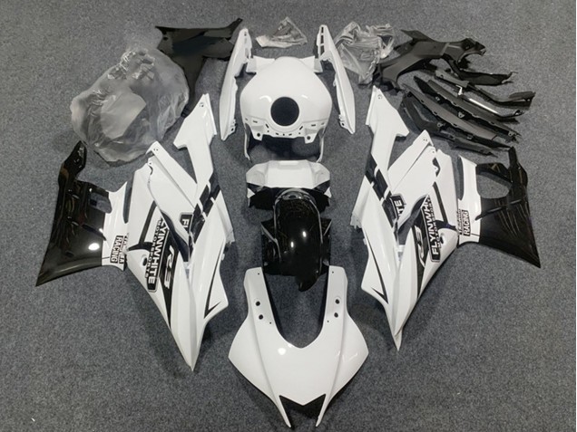 2019-2021 Yamaha YZF R3/R25 Motorcycle Fairings - White Glossy Black