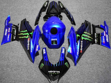 2019-2021 Yamaha YZF R3/R25 Motorcycle Fairings - Blue Black Green ENEOS Yamalube Monster