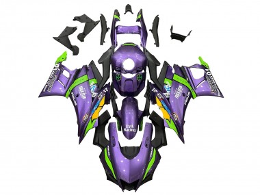 2019-2021 Yamaha YZF R3/R25 Motorcycle Fairings - Purple Green White EVA Racing