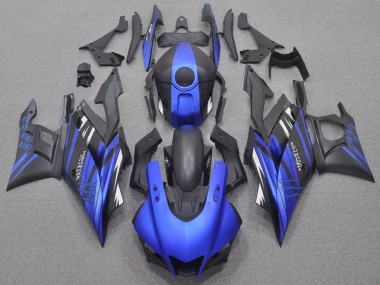2022-2024 Yamaha YZF R3/R25 Motorcycle Fairings - Blue Matte Black Monster