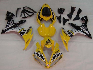 2004-2006 Yamaha YZF 1000 R1 Motorcycle Fairings - Yellow White Glossy Black
