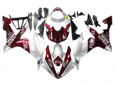 2004-2006 Yamaha YZF 1000 R1 Motorcycle Fairings - Silver Red Fortuna Motul