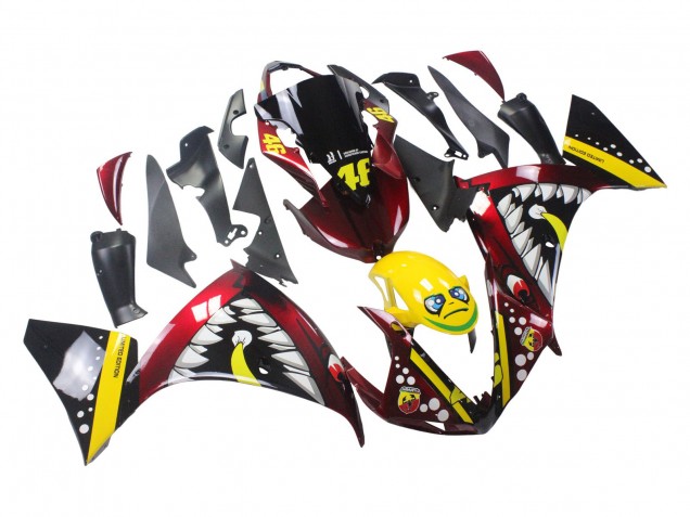 2009-2011 Yamaha YZF 1000 R1 Motorcycle Fairings - Red Yellow Black Shark 46