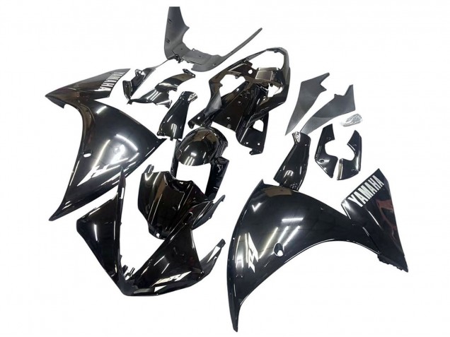 2009-2011 Yamaha YZF 1000 R1 Motorcycle Fairings - Glossy Black White Decal