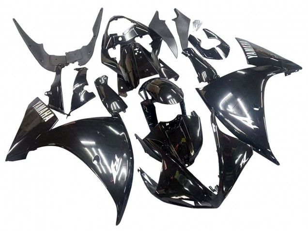 2009-2011 Yamaha YZF 1000 R1 Motorcycle Fairings - Glossy Black White Decal