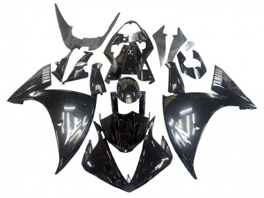 2009-2011 Yamaha YZF 1000 R1 Motorcycle Fairings - Glossy Black White Decal