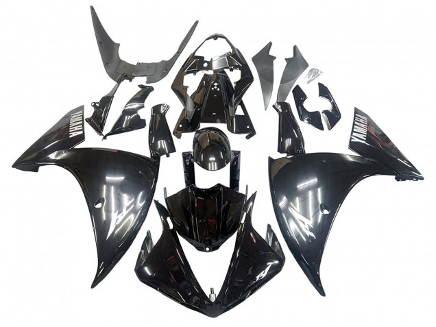2009-2011 Yamaha YZF 1000 R1 Motorcycle Fairings - Glossy Black White Decal