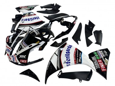 2009-2011 Yamaha YZF 1000 R1 Motorcycle Fairings - Glossy Black White Red Volvo Fimer Yamalube 87
