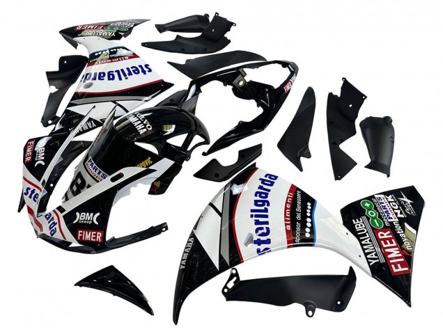 2009-2011 Yamaha YZF 1000 R1 Motorcycle Fairings - Glossy Black White Red Volvo Fimer Yamalube 87