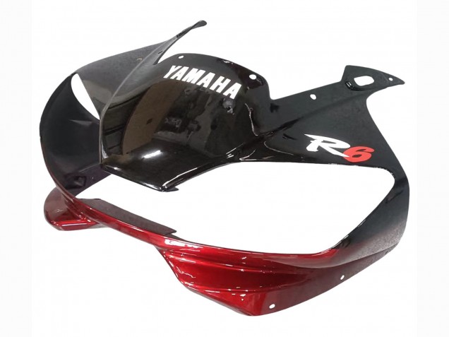 1998-2002 Yamaha YZF 600 R6 Motorcycle Fairings - Red White Glossy Black