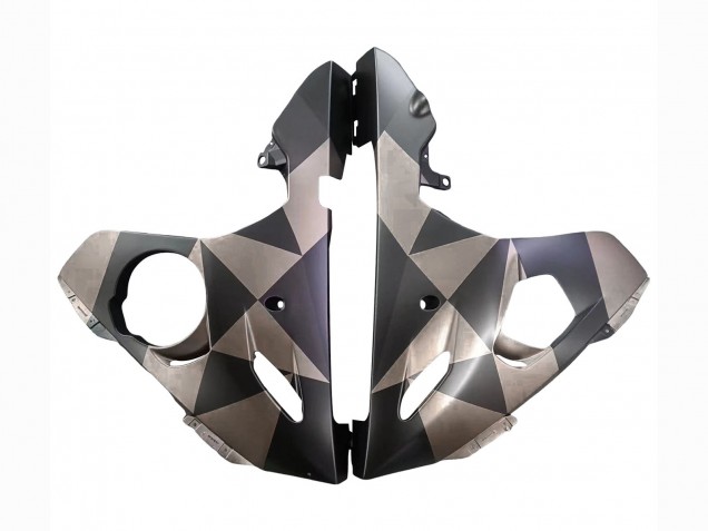 2003-2004 Yamaha YZF R6 Motorcycle Fairings - Grey Matte Black Geometric
