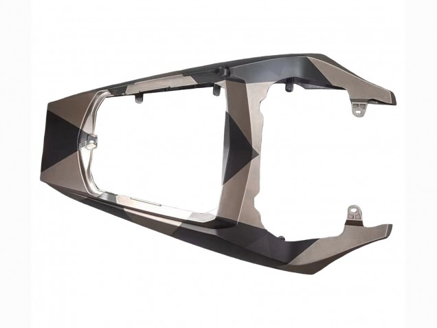 2003-2004 Yamaha YZF R6 Motorcycle Fairings - Grey Matte Black Geometric