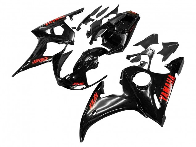 2005 Yamaha YZF 600 R6 Motorcycle Fairings - Black Red
