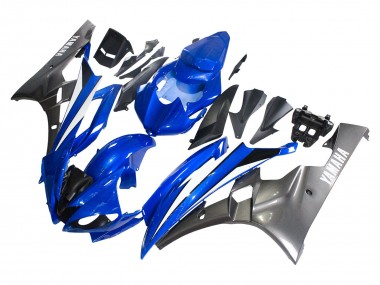 2006-2007 Yamaha YZF 600 R6 Motorcycle Fairings - Blue White Glossy Black