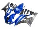 2006-2007 Yamaha YZF 600 R6 Motorcycle Fairings - Blue White Glossy Black