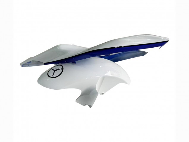 2006-2007 Yamaha YZF 600 R6 Motorcycle Fairings - White Blue Jordan
