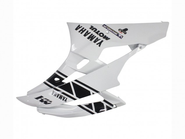 2006-2007 Yamaha YZF 600 R6 Motorcycle Fairings - White Glossy Black Motul Michelin