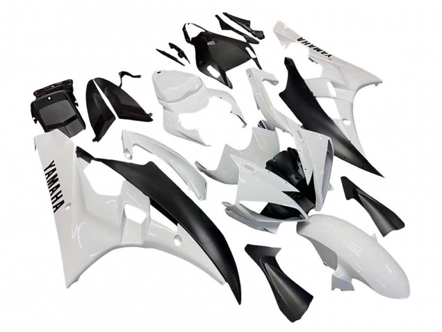 2006-2007 Yamaha YZF 600 R6 Motorcycle Fairings - White Matte Black