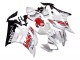 2006-2007 Yamaha YZF 600 R6 Motorcycle Fairings - White Red Black Motul