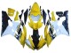2006-2007 Yamaha YZF 600 R6 Motorcycle Fairings - Yellow White Glossy Black Motul