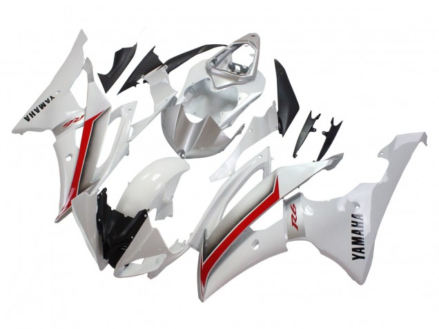 2008-2016 Yamaha YZF 600 R6 Motorcycle Fairings - White Red