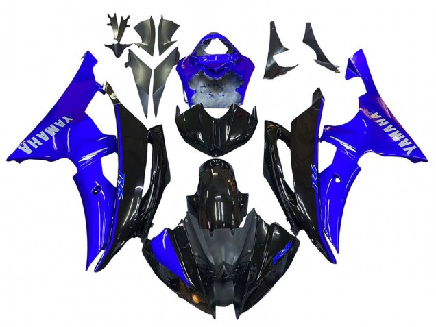 2008-2016 Yamaha YZF 600 R6 Motorcycle Fairings - Blue Glossy Black