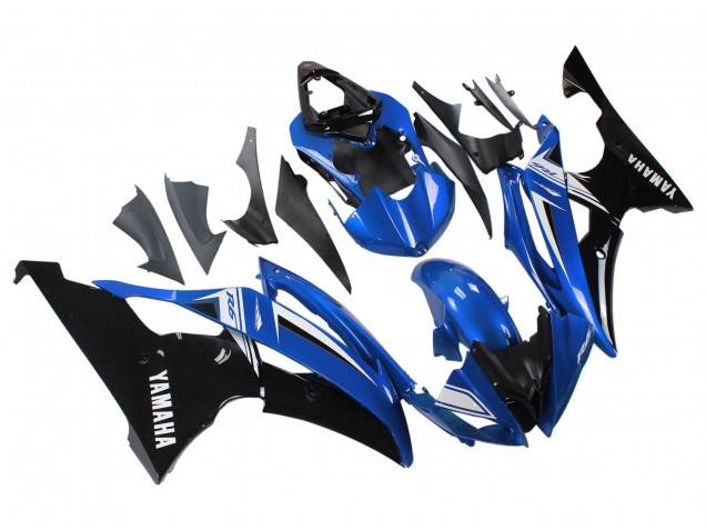 2008-2016 Yamaha YZF 600 R6 Motorcycle Fairings - White Blue Glossy Black