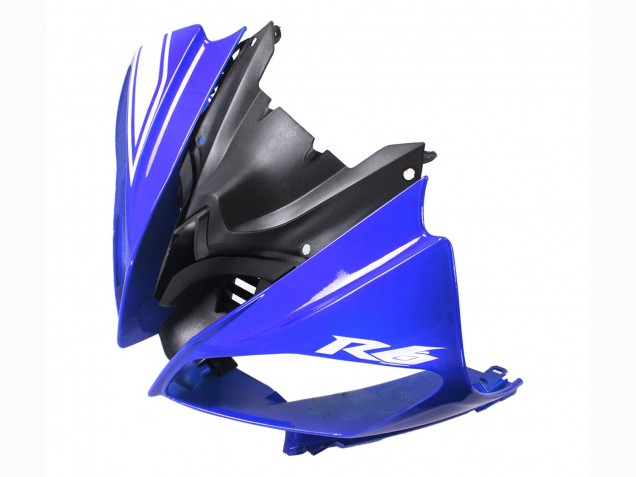 2008-2016 Yamaha YZF 600 R6 Motorcycle Fairings - White Blue Glossy Black