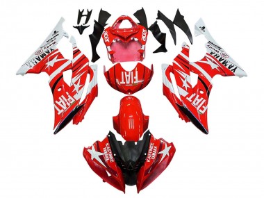2008-2016 Yamaha YZF 600 R6 Motorcycle Fairings - White Red Black Fiat Acer