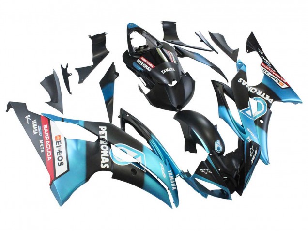 2008-2016 Yamaha YZF 600 R6 Motorcycle Fairings - Light Blue Matte Black Petronas ENEOS