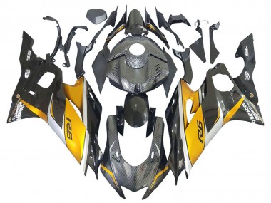 2017-2023 Yamaha YZF 600 R6 Motorcycle Fairings - Gold Black Carbon Fiber