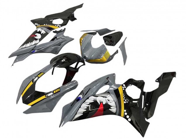 2017-2023 Yamaha YZF 600 R6 Motorcycle Fairings - Grey Yellow Glossy Black Shark