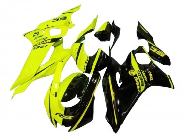 2017-2023 Yamaha YZF 600 R6 Motorcycle Fairings - Neon Yellow Glossy Black Split